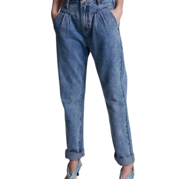 Vintage Rio Stephen Mardon High Waisted Pleated Jeans Size 32 Medium Wash - Picture 2 of 13